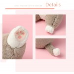 MINISO Stuffed Animals 17.7 Plush Toy Soft Cat Plushies Pillow Kitten Plush Doll Suits for Adults Kids Birthday Christmas Home Decor Grey