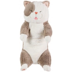 MINISO Stuffed Animals 17.7" Plush Toy Soft Cat Plushies Pillow Kitten Plush Doll Suits for Adults Kids Birthday Christmas Home Decor Grey