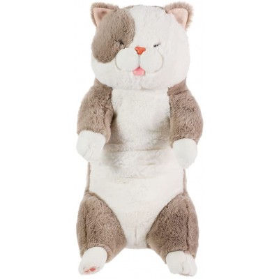 MINISO Stuffed Animals 17.7" Plush Toy Soft Cat Plushies Pillow Kitten Plush Doll Suits for Adults Kids Birthday Christmas Home Decor Grey