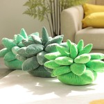 MOOVGTP 17.7in Succulent Pillow 3D Succulents Cactus Pillow Succulent Plush Green Flower Pillow Stuffed Plant Plush Pillows for Bedroom Home Decor