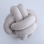 Nunubee Knot Pillow Ball Plush Cushion Toys Couch Throw Pillow Both Home Decor & Gift for Children φ18 cm φ7.1 Inch Gray-2line-S