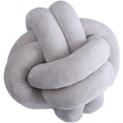 Nunubee Knot Pillow Ball Plush Cushion Toys Couch Throw Pillow Both Home Decor & Gift for Children φ18 cm φ7.1 Inch Gray-2line-S