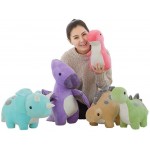 OKMN Dino Toy Doll Pillow Plush Dinosaurs 11'' Long Great Gift Stuffed Animal Assortment Great Set for Kid Home DecorGreen