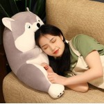 pangcangshu Cartoon Shina Inu Dog Waist Pillow Animal Seat Cushion Japanese Style Plush Sofa Chair Pillow Home Decor Children Gifts Gray,45CM 17inch