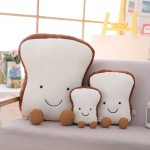 Smvala Funny Toast Pillow Bread Cuddle Pillow Stuffed Bread Plushie Food Throw Pillow Kids Sofa Cushion for Home Decor Gift for Boy Girl