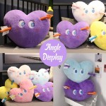 Soft 18.5inch Heart Stuffed Plush Pillow: Cute Decorative Fluffy Purple Heart Shaped Throw Pillow Kawaii Plushie Toy for Bedroom Home Decor Gifts for Girls Kids Birthday,Valentine,Christmas