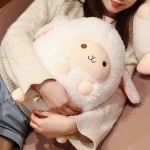 Stuffed Doll Plush Toys for Children Kids Gift Cartoon Lovely White Lamb Collection Plush Toy Small Portable Collectible Pillow Children Bedroom Home Decor-1