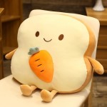 Toast Sliced Bread Pillow Bread Shape Carrot Plush Pillow,Facial Expression Soft Toast Bread Food Sofa Cushion Stuffed Doll Toy for Kids Adults Gift Home Bed Room Decor
