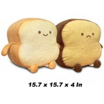 Toast Sliced Bread Pillow,Bread Shape Plush Pillow,Facial Expression Soft Toast Bread Food Sofa Cushion Stuffed Doll Toy for Kids Adults Gift Home Bed Room Decor L