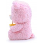 VICKYPOP Teddy Bear Boba Plush Toy Cute Animal Bubble Pearl Milk Tea Stuffed Hug Pillow for Home Decor Pink 11.8 inches