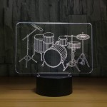 3D Optical Illusion Drum Set Night Light Lamp 7 Color Changeable Toy Drum Kit LED Desk Decoration Lamp Best Gift for for Music Lovers Fans …