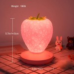 ANQIA Led Color Changing Cute Touch Strawberry Night Light Table Lamp for Bedroom Dresser Living Room Kids Room Office Festival Decor and Gift Pink