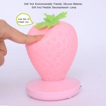 ANQIA Led Color Changing Cute Touch Strawberry Night Light Table Lamp for Bedroom Dresser Living Room Kids Room Office Festival Decor and Gift Pink