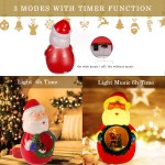 Christmas Night Light with The Inside Rotating Design USB & Battery Operated Santa Claus Table Lamp with Music for Table Bedroom Holiday Celebration Christmas Decoration.
