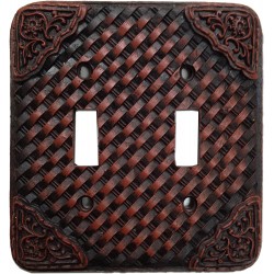 HiEnd Accents Western Tooled Resin Weaver Switchplate with Double Rocker