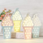 Ice cream Valentine Romance Atmosphere Light Party Wedding Birthday Party Decoration Kids' Room Battery Operated LED Night Lights Pink and Blue