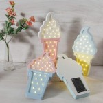 Ice cream Valentine Romance Atmosphere Light Party Wedding Birthday Party Decoration Kids' Room Battery Operated LED Night Lights Blue and Yellow