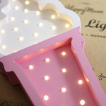 Ice cream Valentine Romance Atmosphere Light Party Wedding Birthday Party Decoration Kids' Room Battery Operated LED Night Lights White and Pink