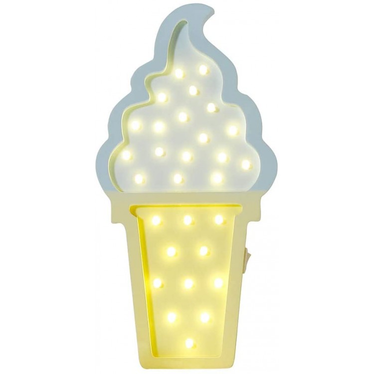 Ice cream Valentine Romance Atmosphere Light Party Wedding Birthday Party Decoration Kids' Room Battery Operated LED Night Lights Blue and Yellow