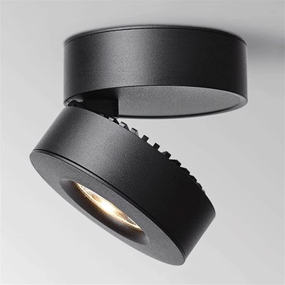 LogIme Black LED Ceiling Light Adjustable Spotlight Swiveling Accent Luminaire 3000K Surface Mounted Downlight Indoor Wall Lamp COB Lighting Fixture Anti-Glare Lamp 5W 7W 12W Color : 7w-4000k