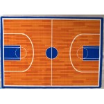 Basketball Court Sports Theme Area Rug for Teens Bedroom Kids Playroom or Classroom Accent Rug 3 Feet X 5 Feet