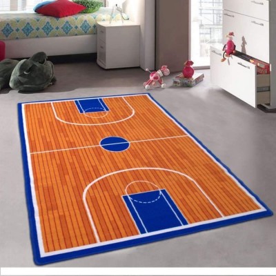 Basketball Court Sports Theme Area Rug for Teens Bedroom Kids Playroom or Classroom Accent Rug 3 Feet X 5 Feet