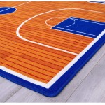 Champion Rugs Basketball Court Sports Theme Area Rug for Teens Bedroom Kids Playroom or Classroom Accent Rug 5 Feet X 7 Feet