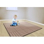 Flagship Carpets Hashtag Tone on Tone Rug for Kids Classroom or Bedroom Carpet Home Learning and Playroom Mat Seats up to 24 6' x 8'4 Almond