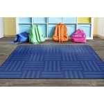 Flagship Carpets Hashtag Tone on Tone Rug for Kids Classroom or Bedroom Carpet Home Learning and Playroom Mat Seats up to 24 6' x 8'4 Blue