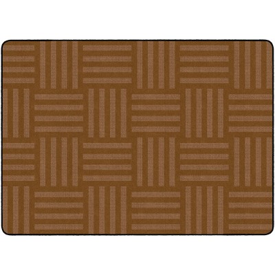 Flagship Carpets Hashtag Tone on Tone Rug for Kids Classroom or Bedroom Carpet Home Learning and Playroom Mat Seats up to 24 6' x 8'4" Chocolate