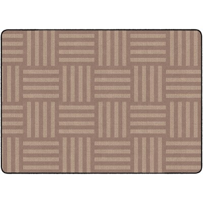 Flagship Carpets Hashtag Tone on Tone Rug for Kids Classroom or Bedroom Carpet Home Learning and Playroom Mat Seats up to 24 6' x 8'4" Almond