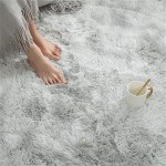 Fuzzy Abstract Area Rugs for Bedroom Living Room Fluffy Shag for Kids Nursery Dorm Cozy Furry Plush Throw Shaggy Decorative Accent Rug for Indoor Home Floor Carpet