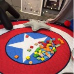 INCX Cotton Baby Play Mat Cute Children Rug Mat Toy Storage Bag Organizer 58x58 Inch Captain America