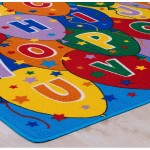 iSavings Kids Baby Room Daycare Classroom Playroom Area Rug. Alphabet. Balloons. Educational. Fun. Non-Slip Gel Back. Bright Colorful Vibrant Colors 8 Feet X 10 Feet