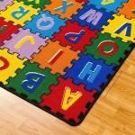 Kids Baby Room Daycare Classroom Playroom Area Rug ABC Puzzle A-Z and 1-9 Educational Fun Play Mat Bright Colorful Vibrant Colors 8 Feet X 10 Feet