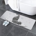Shine-Home Kitchen Rugs and Mats Colorful Bath Hubble-Bubble Funny Animal Elephant Non Slip Floor Entry Door Mat Doormat Laundry Room Accent Throw Hallway Rug Runner Absorbent Bath Mat Runner Rug