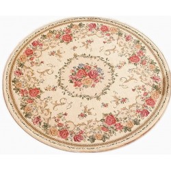 Ukeler Luxury Soft Rustic Floral Round Area Rugs for Dinning Room Living Room Bedroom Washable Elegant Non Slip Accent Round Kids Play Mat for Kids Room 6.6'x6.6' 1