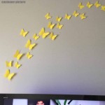 24pcs 3D Butterfly Removable Mural Stickers Wall Stickers Decal for Home and Room Decoration Yellow