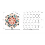 30Pcs Moroccan Hexagon Pink Non-Slip Floor Sticker Boho Removable PVC Wall Paper for Kitchen Bathroom DIY Living Room Waterproof Tile Stickers for Home Decor 7.9x9.1inch20 x 23cm-Pink