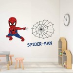 3D Art Removable Spiderman Boy Room Wall Sticker Home Decal Peel and Stick Wall Decal for Kids Room Wall Decor 44*81cm