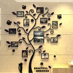3D Wall Stickers Photo Family Tree Wall Decal DIY Photo Frame Tree Wall Decal Wall Décor for Nursery Living Room Bedroom TV Background Home Decorations