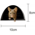 5PC Realistic 3D Mouse Hole Wall Sticker Mouse in A Hole Wall Decal Fun Art Animal Stickers Vinyl Home Decor for Living Room Nursery Bedroom Kids Room Wall Decoration