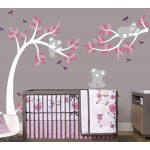 ALiQing White Pink Tree Wall Decor Koala Tree Wall Decals Koala Bear Wall Decal Kids Room Baby Girl Room Home Decor