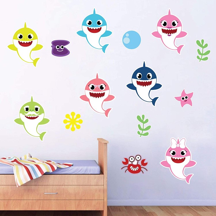 Baby Shark Baby Boy Nursery Wall Decal Vinyl Sticker for Home Décor. by Kraftmatics Design