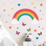 Bamsod Rainbow Wall Sticker Kids Wall Decal Art Girls Star Bedroom Nursery Home Decor 14'' x 23.6''