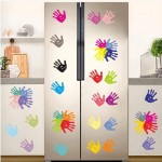 BUCKOO Colorful Hand Prints Wall Decal Sticker Peel and Stick DIY Easy to Install | Nursery Playroom Classroom or Daycare Decor Wall Decals Home Decor