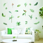 BUCKOO Tropical Palm Leaf Wall Decals Tropical Plants Tree Leaves Wall Sticker Removable Waterproof for Kids Nursery Room Home Decor Bedroom Living Room DIY Decoration