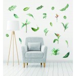 BUCKOO Tropical Palm Leaf Wall Decals Tropical Plants Tree Leaves Wall Sticker Removable Waterproof for Kids Nursery Room Home Decor Bedroom Living Room DIY Decoration