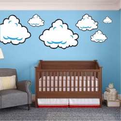 Clouds Home Decor Wall Decal Game Clouds Decals Kids Decals Game Room Console Decals Super Bros Wall Decor Sticker Games Removable Wall Sticker b98