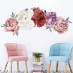 CONSTR Wall StickersSelf-Adhesive Peony Flower Wall Sticker Living Room Wallpaper Decal Home Decor 4